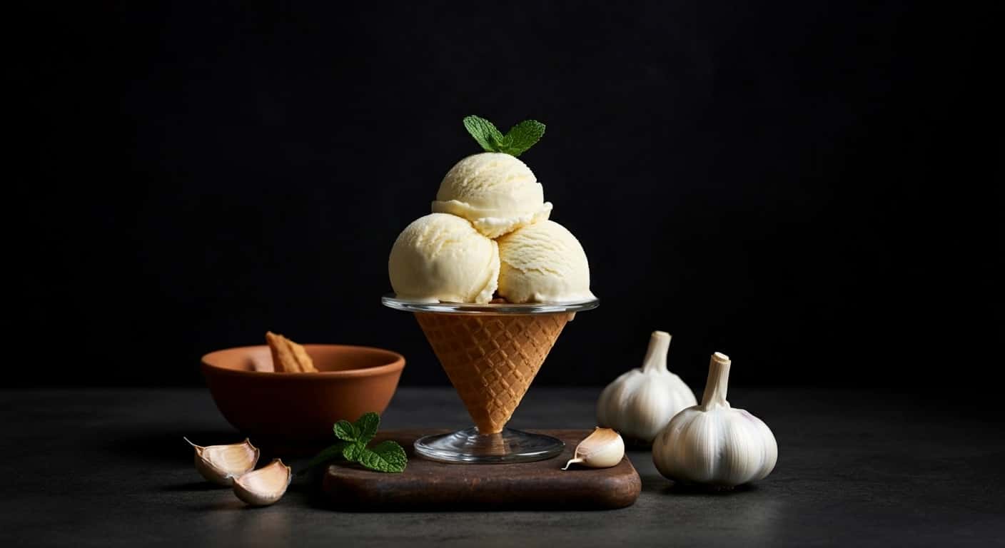 Garlic Ice Cream Cold Sweet Weaponry for Dedicated Allicin Lovers