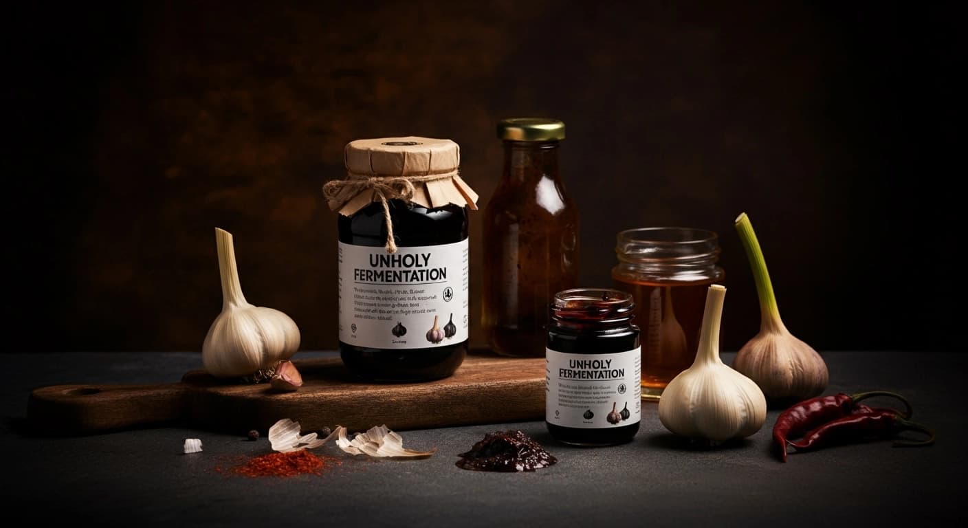 Unheilige Fermentation Die Wilde Kunst der Scharfen Soße mit Schwarzem Knoblauch