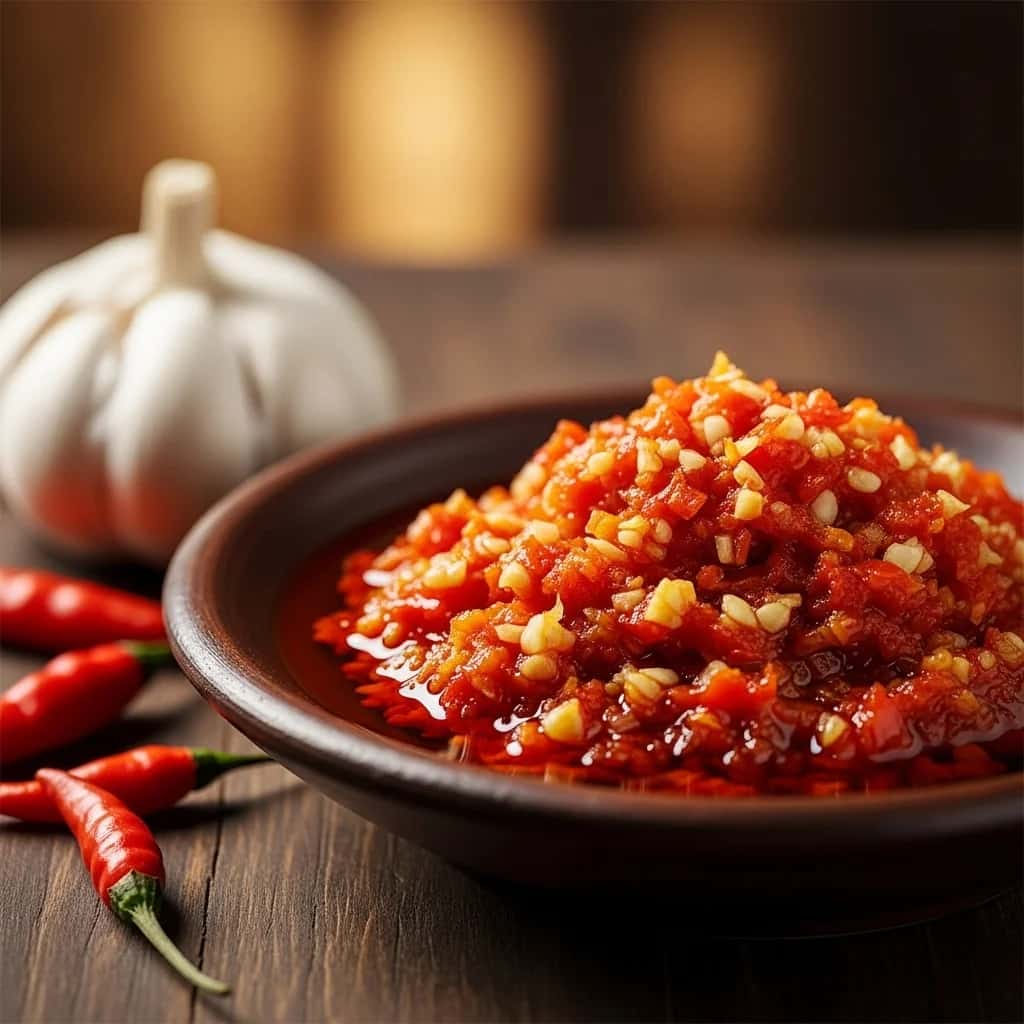 Sambal de ajo ardiente de Indonesia (Sambal Bawang)