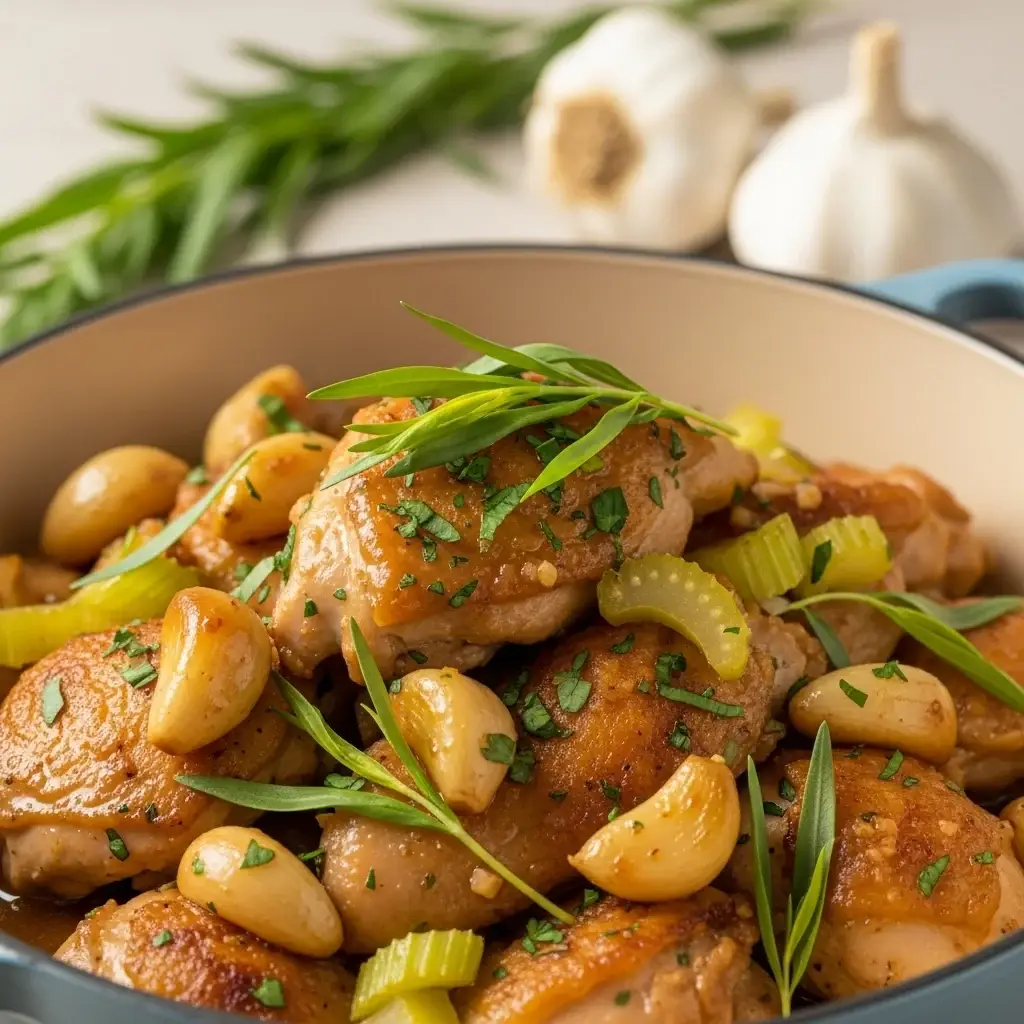 Un clásico americano: pollo al ajo de 40 dientes