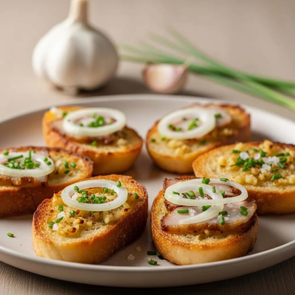 Ajo Rústico & Tostadas De Manteca De Cerdo (Cesnakové Hrianky)