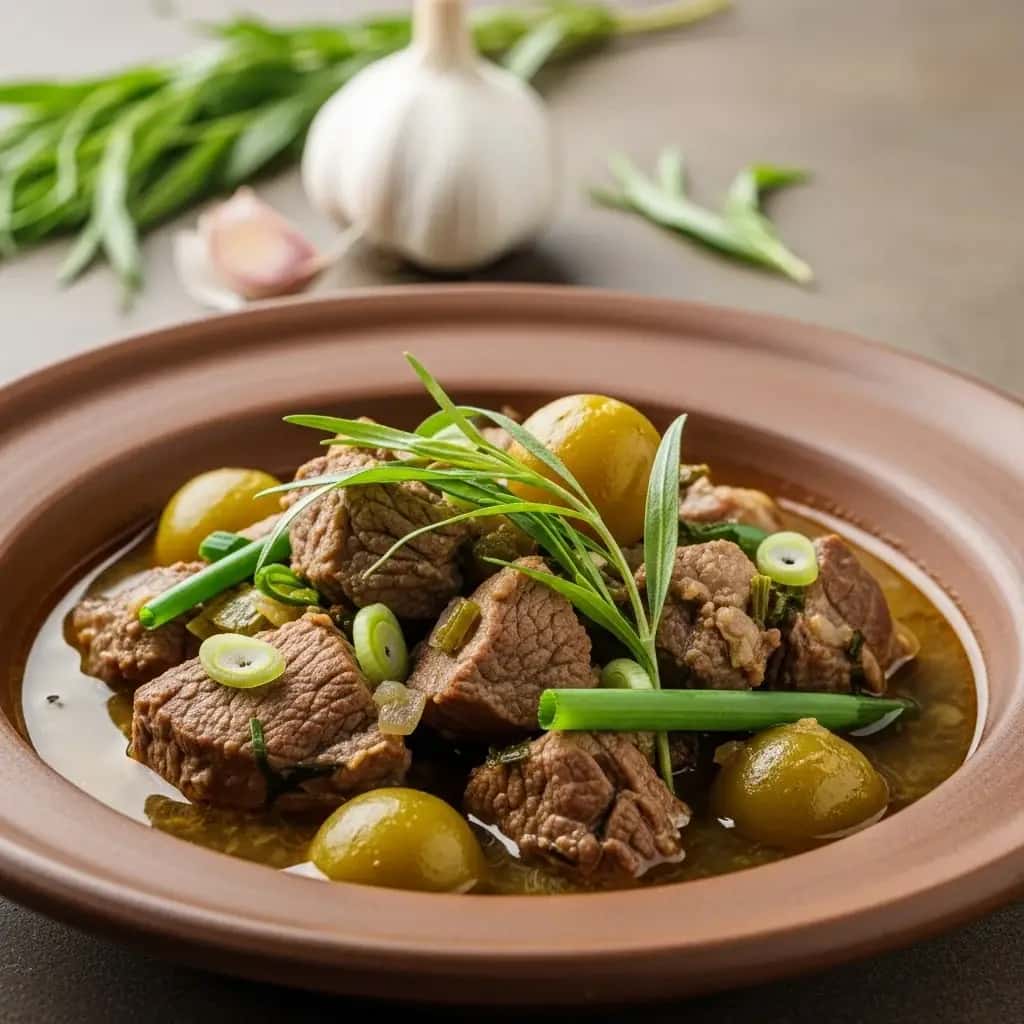 El sabor de la primavera: cordero y cordero georgiano Estofado de estragón (Chakapuli)