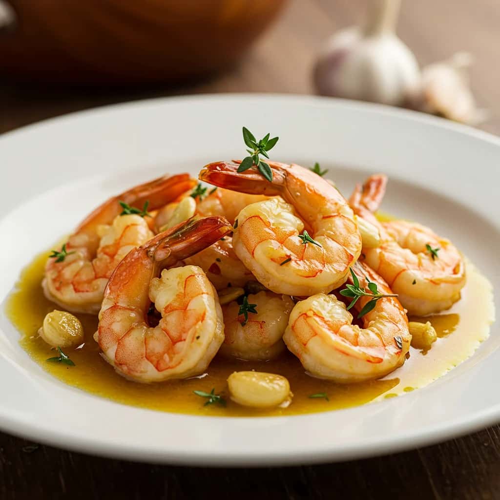 Camarones jamaicanos ardientes con mantequilla de ajo