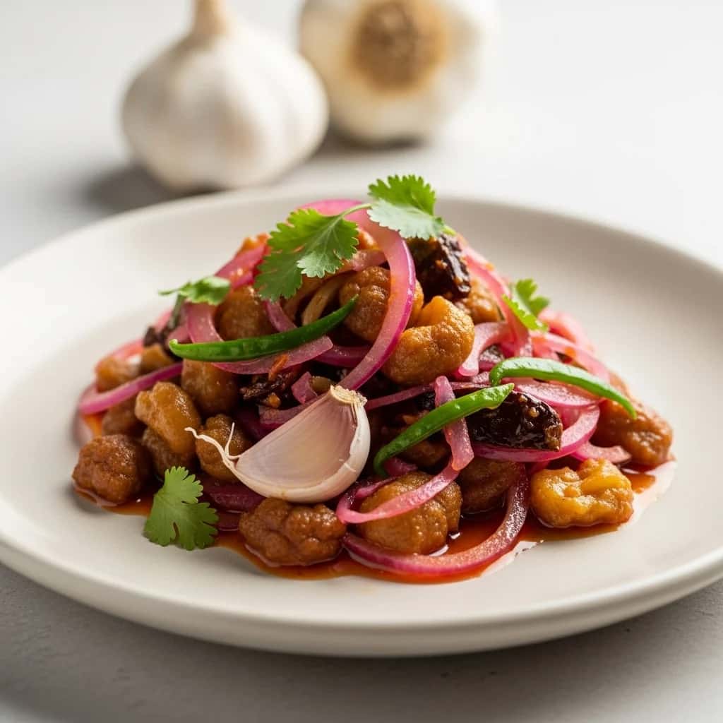 De la despensa de México: picante ajo encurtido con chile y salsa picante Hierbas (Ajos Encurtidos)