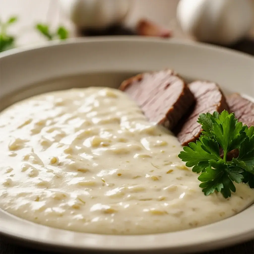 De la cuisine slovaque : une cuisine riche et raffinée Sauce crémeuse à l'ail (Cesnaková Omáčka)