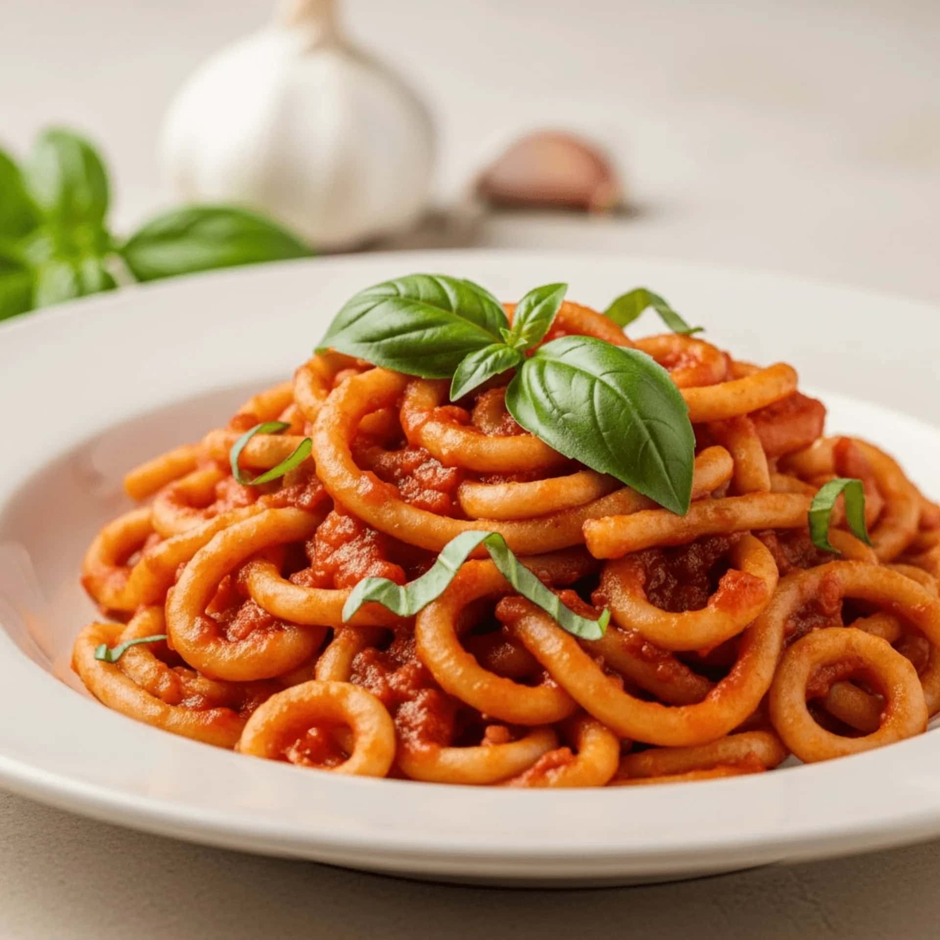 Pasta toscana con ajo a prueba de besos (Pici all'Aglione)