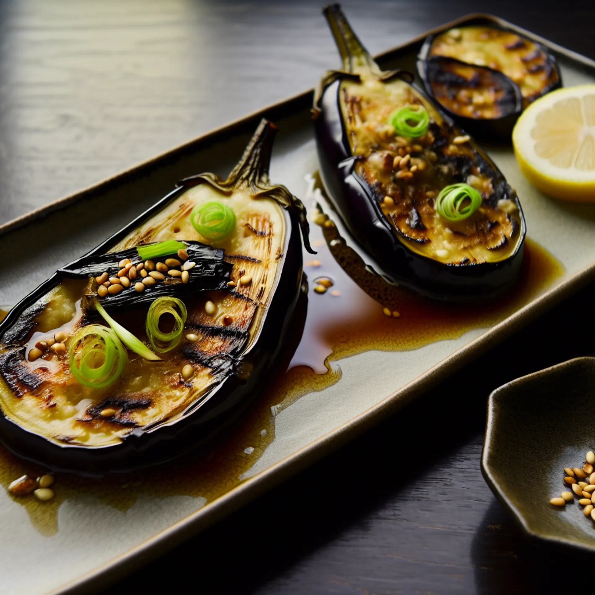 Smoky Miso-Garlic Eggplant Steak (Nasu no Ninniku Butter Yaki)