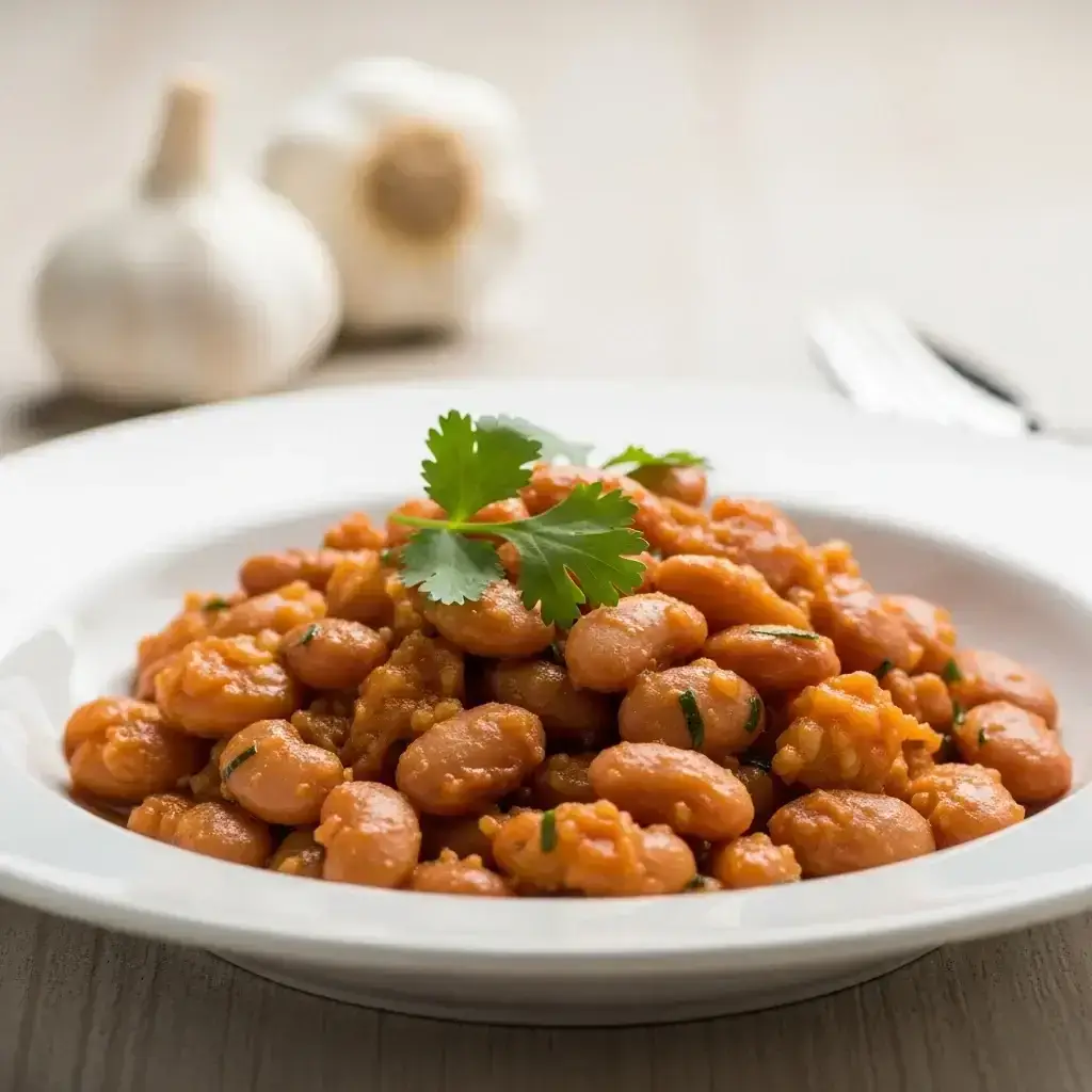 De los campos de Ica: el cremoso ajo y la salsa peruana Guiso de Frijoles Lima (Guiso de Pallares)