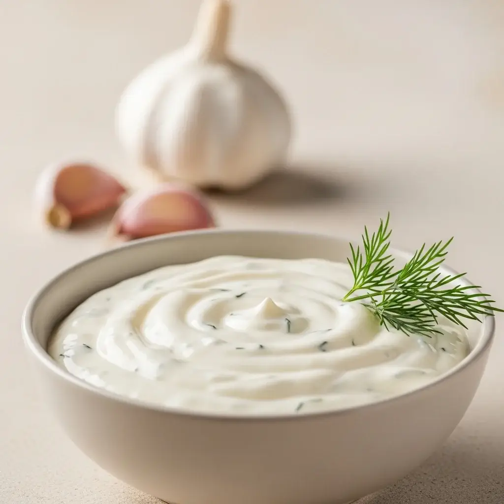 From the Heart of Romania: A Fiercely Creamy Garlic Sauce (Mujdei cu Smântână)
