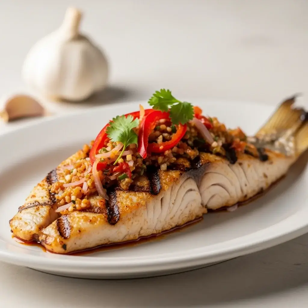 Ajo A La Parrilla Y Pescado "Sacudido" Chile (Pescado Zarandeado)