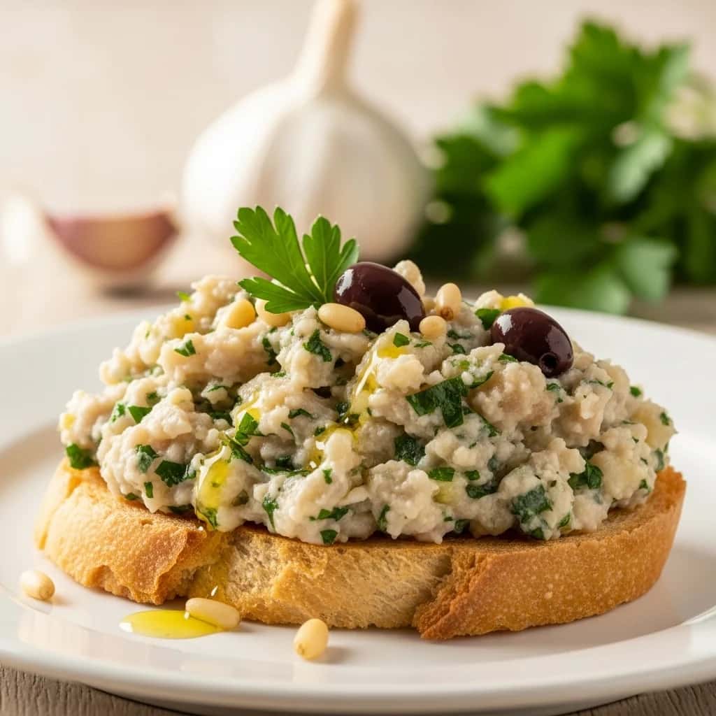 Una leyenda de Liguria: pescado seco rústico y pescado Puré De Ajo (Brandacujun)
