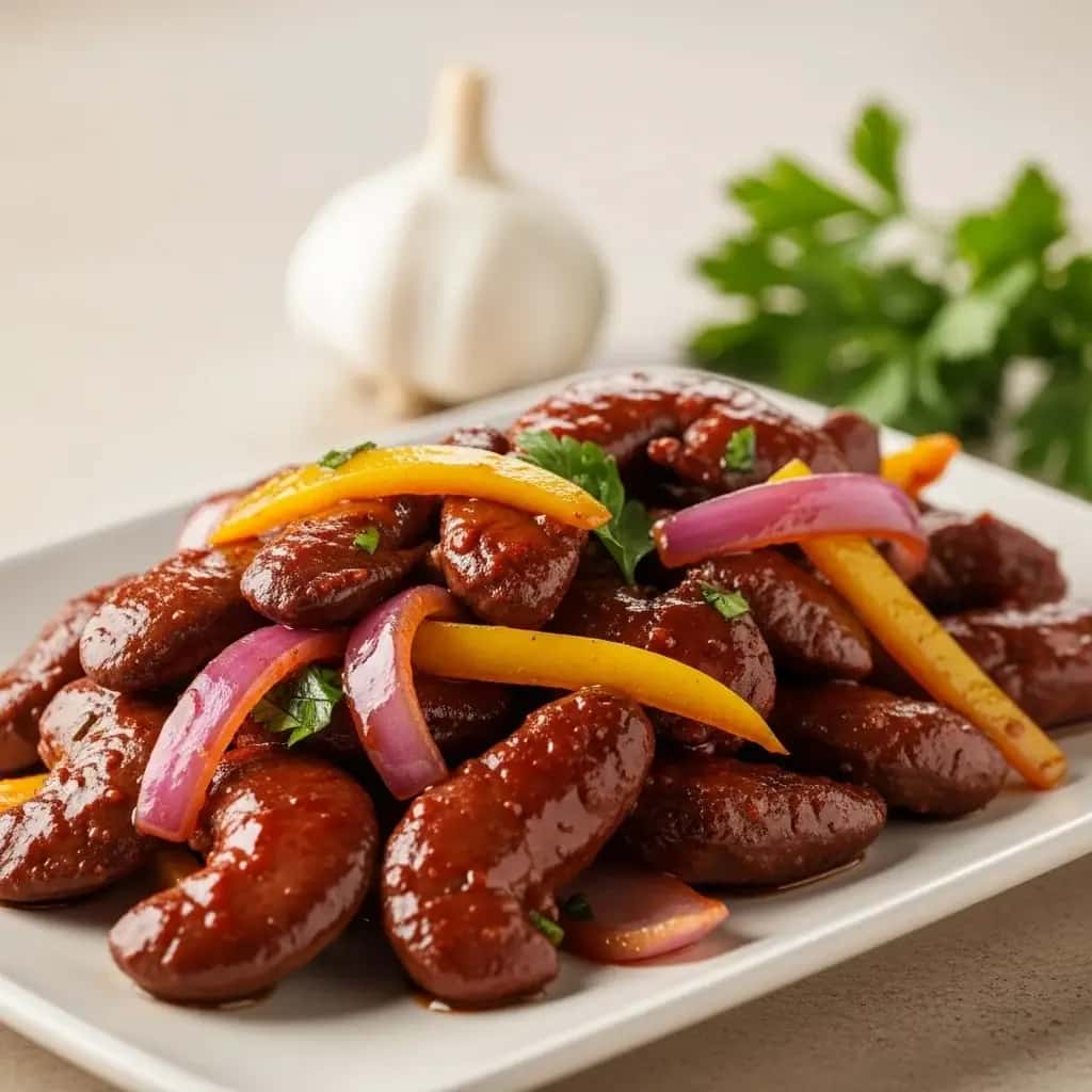 С улиц Лимы: смелый и ампер; Жареные почки с чесноком (Riñones Saltado)