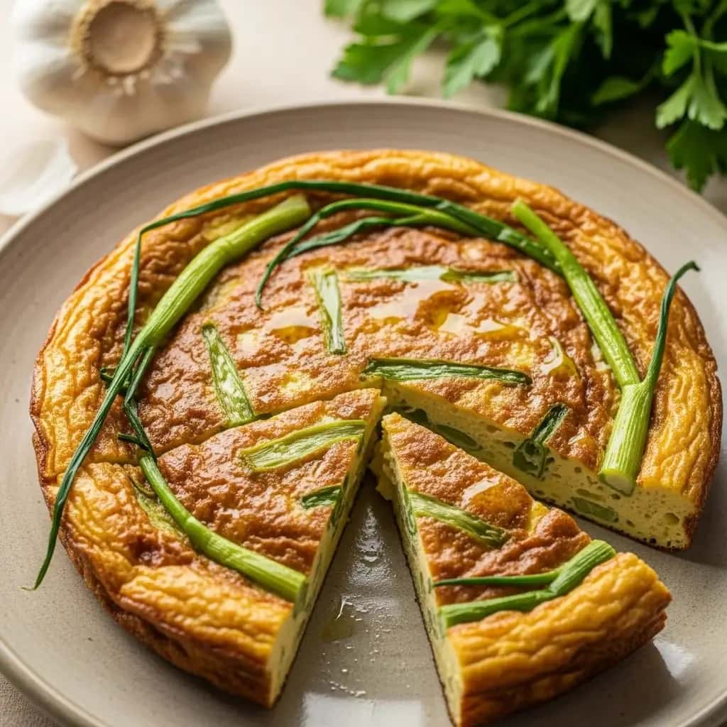 De los campos de Abruzzo: una frittata de brotes de ajo al estilo campesino (Frittata con le Tolle d'Aglio)
