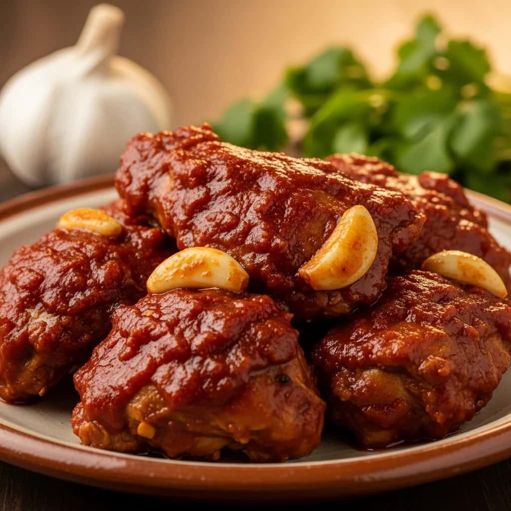 Una delicia para los cazadores: los ricos y los ricos de México Adobo de conejo al ajillo
