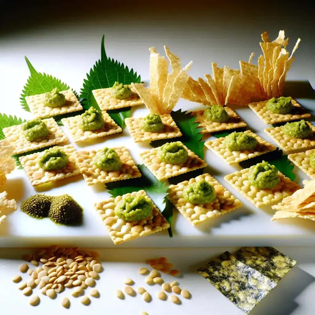 Shiso & Garlic Arare — Crispy Shiso‑Garlic Rice Cracker Bites