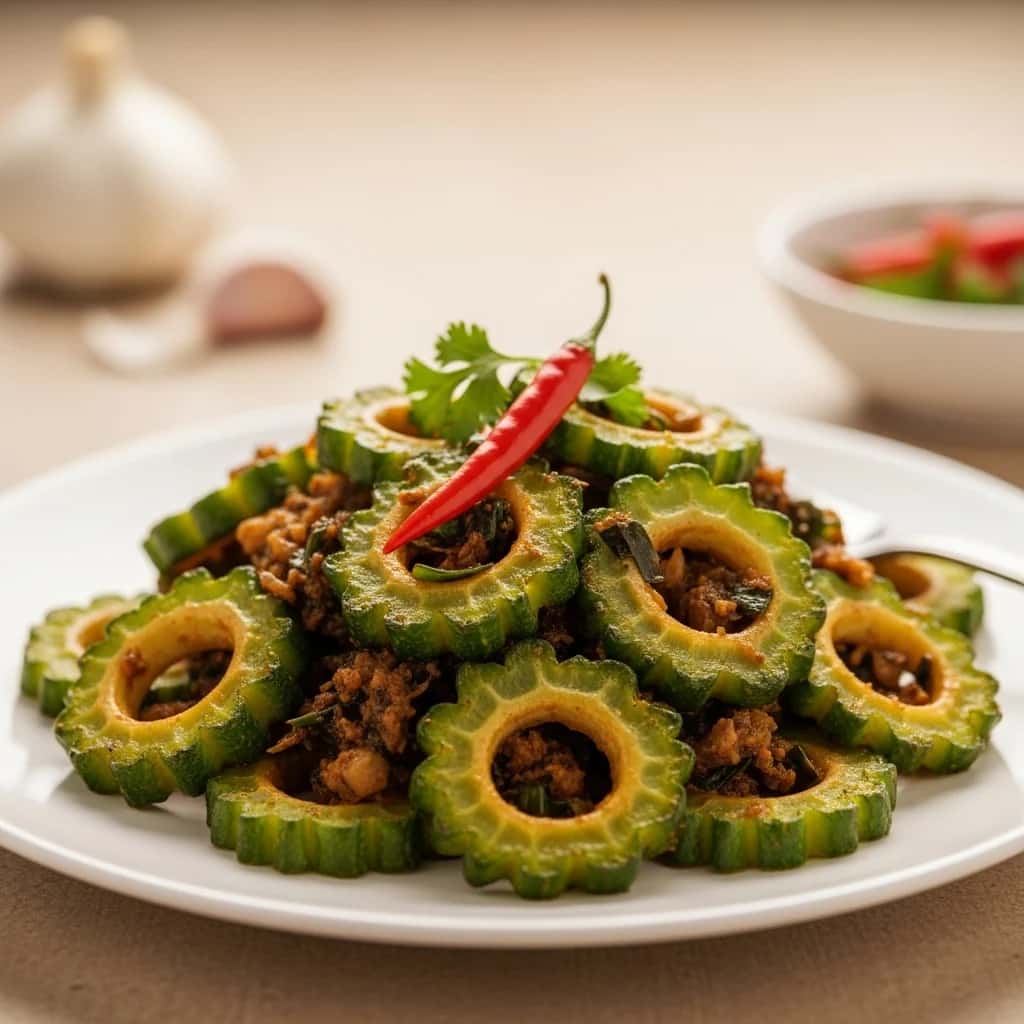 Una delicia crujiente: calabaza de hiedra con ajo al estilo del sur de la India