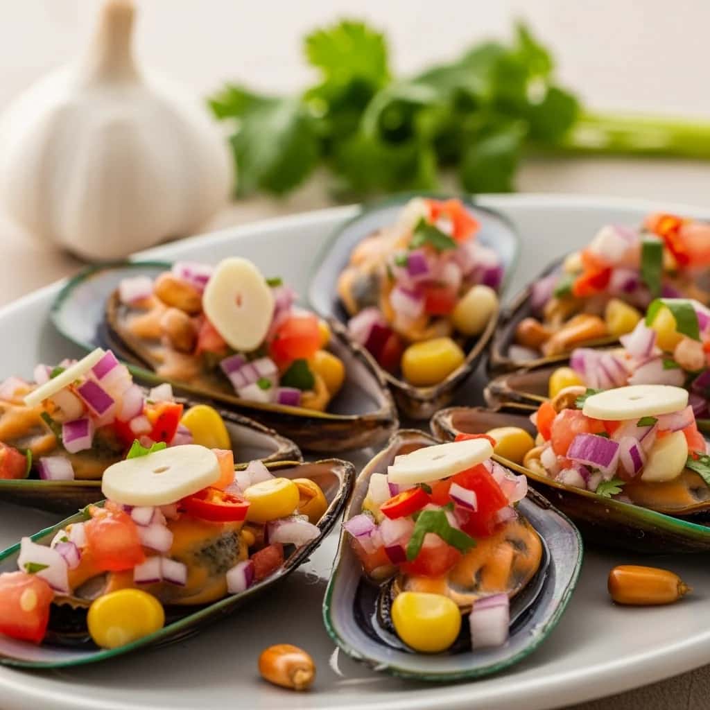 Desde el Puerto del Callao: Mejillones picantes al ajillo (Choros a la Chalaca)