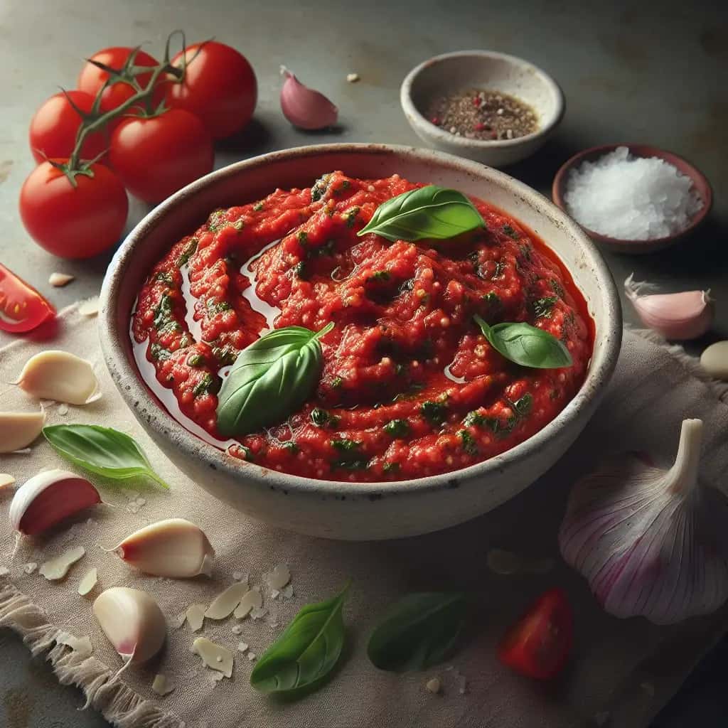 El beso del verano siciliano: picante pesto de tomate y ajo