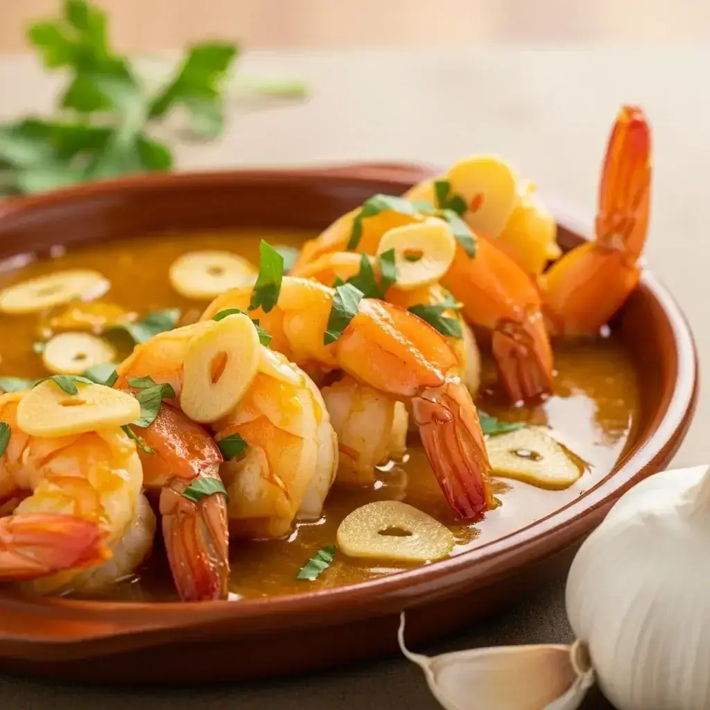 Desde la costa peruana: Zesty Pisco & Camarones Al Ajillo (Camarones Al Ajillo)