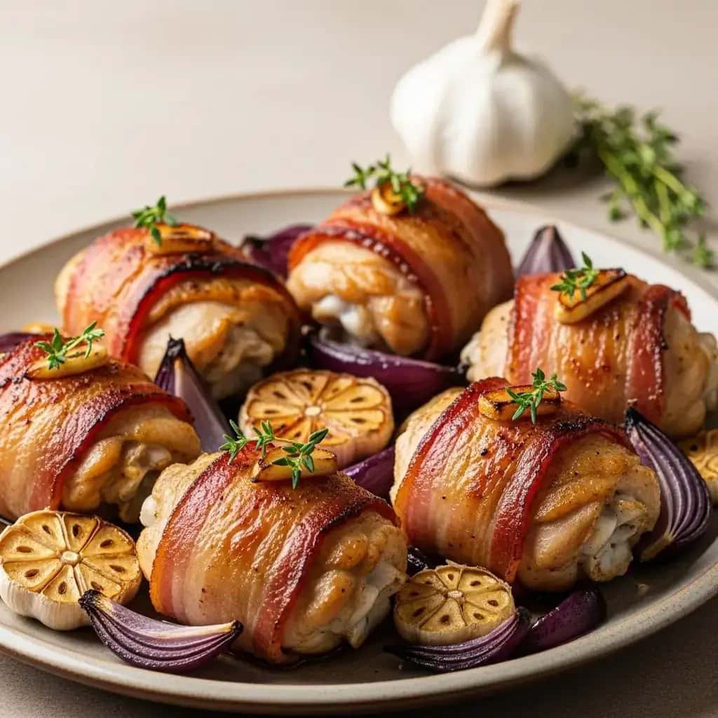From the Slovak Hearth: Roasted Chicken Thighs with Garlic and Bacon