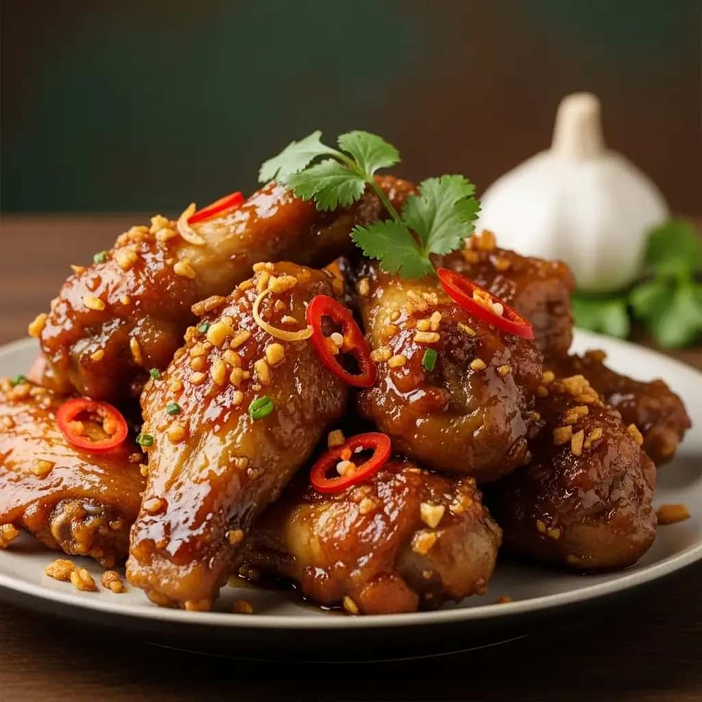 Dulce y dulce exclusivo de Saigón. Alitas saladas de ajo (Cánh Gà Chiên Nước Mắm)