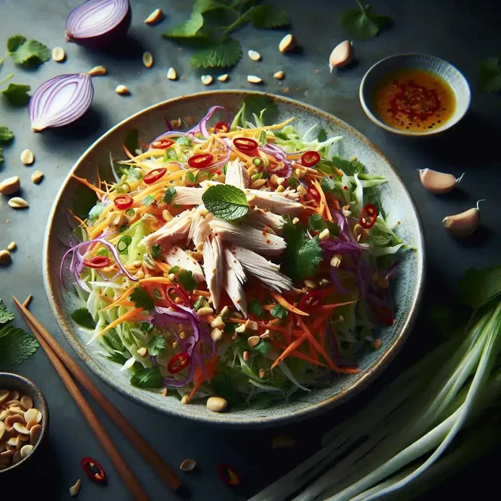 Zesty Vietnamese Garlic Chicken Salad