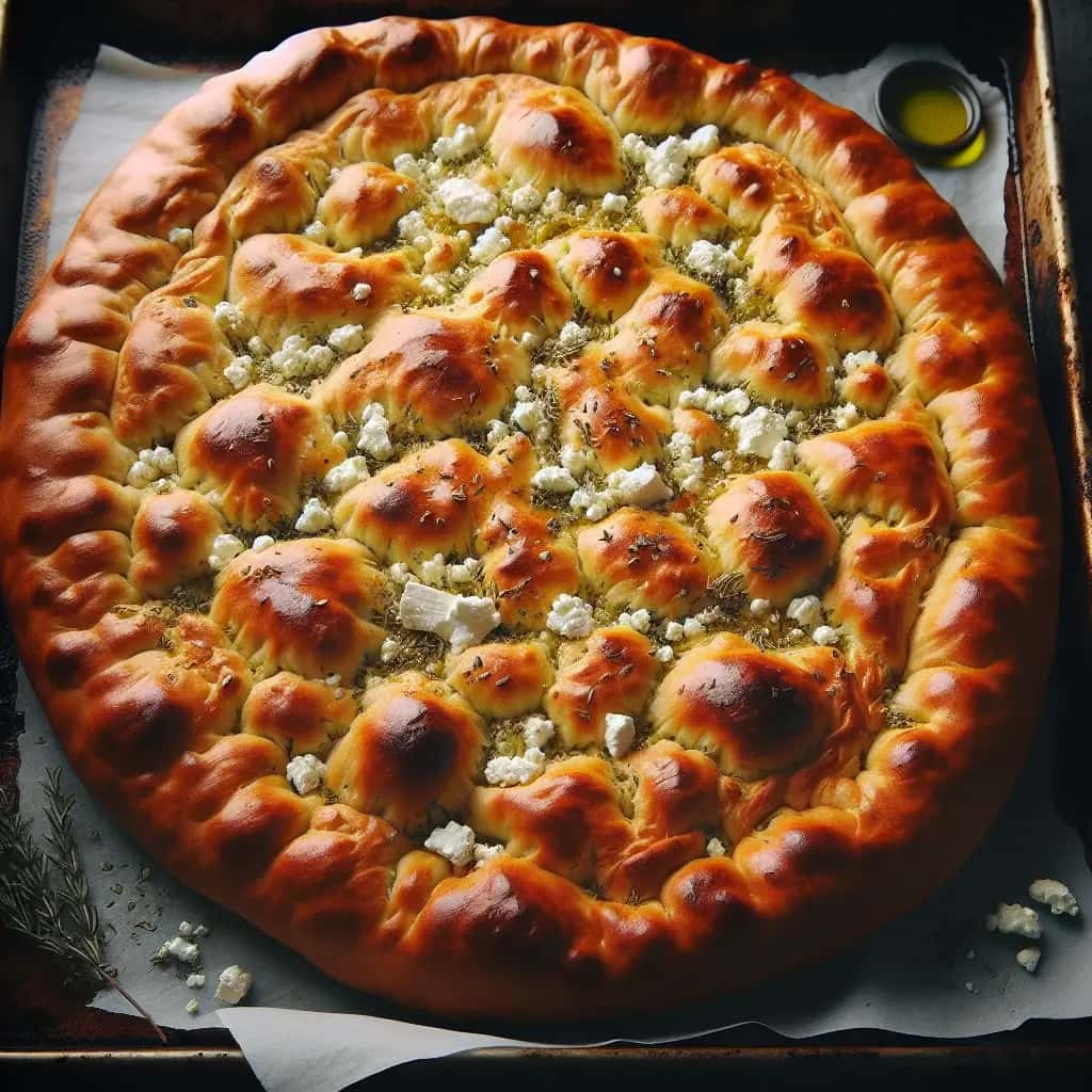 Délice de pain plat à l'ail doré : Alevropita Skordati