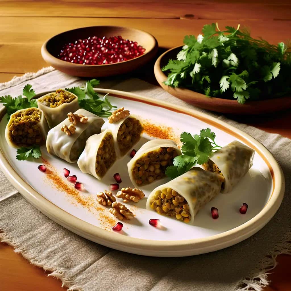 Un consuelo del Cáucaso: abundantes rollitos de repollo georgiano con nueces y champiñones. Ajo (Tolma Cuaresmal)