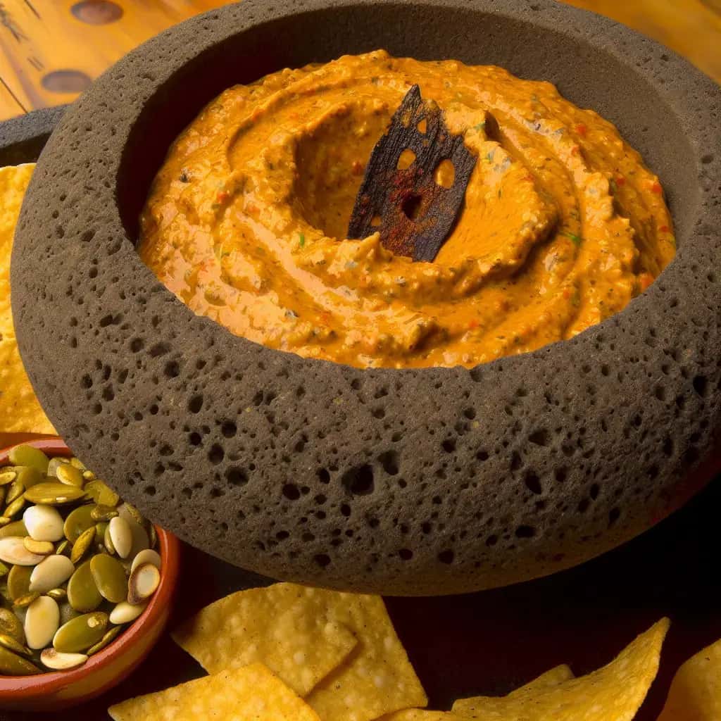 Una maravilla maya: semillas de calabaza tostadas y semillas de Yucatán Salsa de ajo (Sikil P'aak)