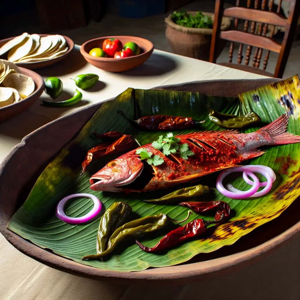 Un tesoro maya: pescado yucateco a la parrilla con ajo y salsa picante Achiote (Pescado Tikin-Xic)