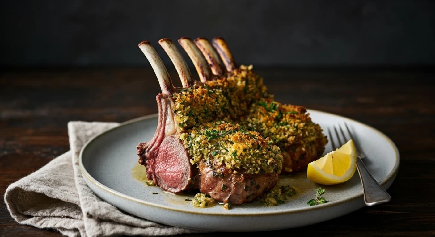 A St Patrick's Showstopper Garlic Herb Crusted Rack of Lamb