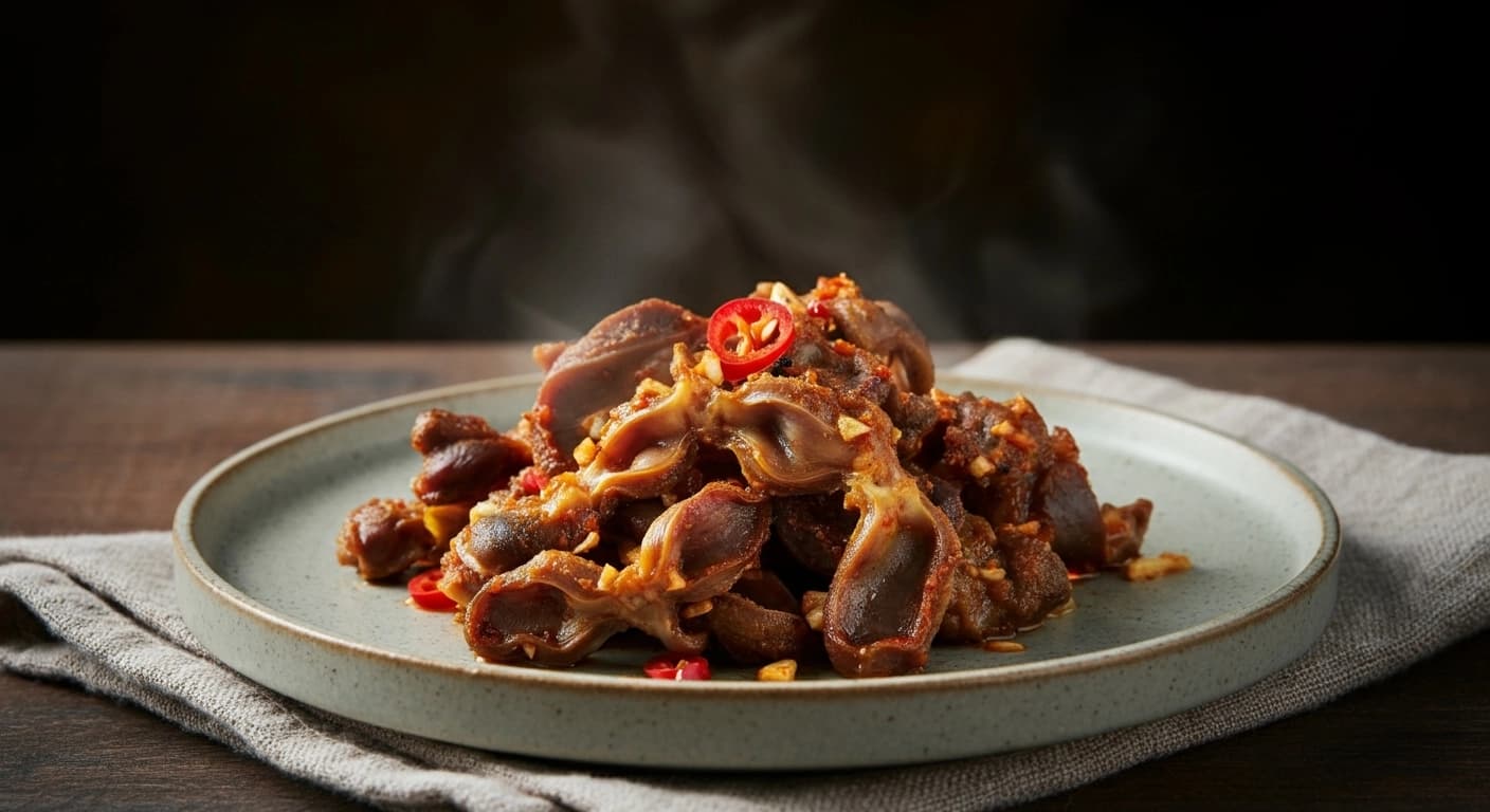 Um Sabor da Coreia: Moelas de Frango com Alho Picante (Dak Ttongjip Bokkeum)