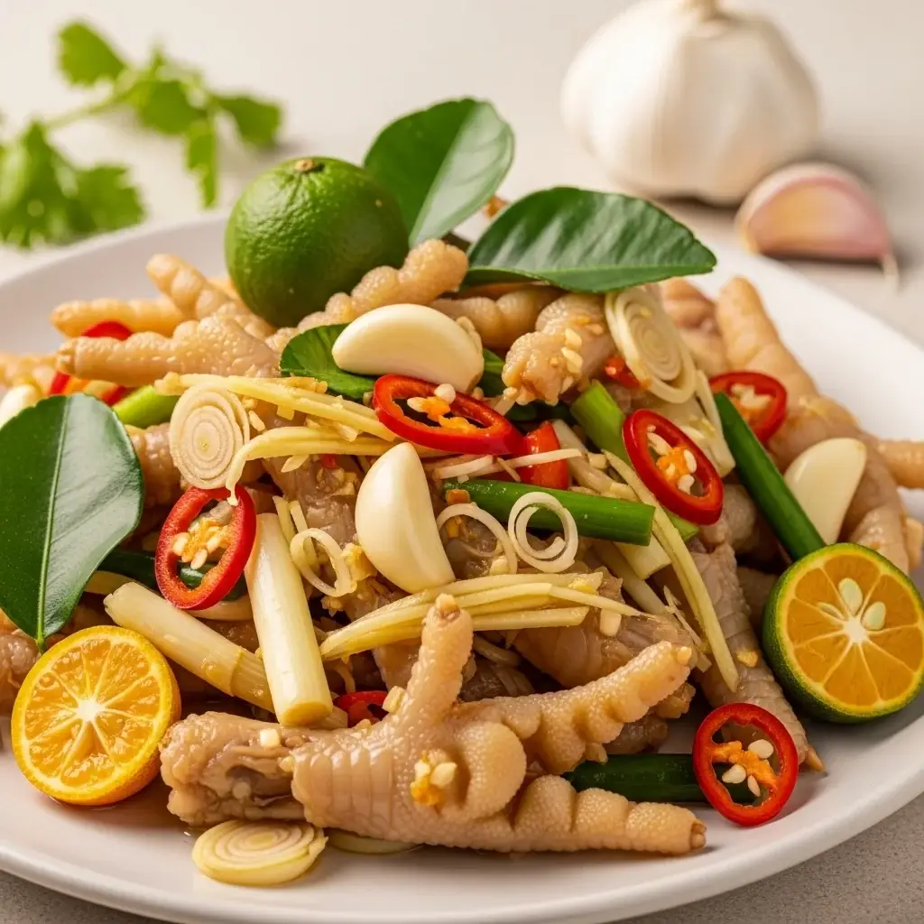 Un bocadillo sabroso y con ajo: la famosa ensalada de patas de pollo de Vietnam (Chân Gà Sả Tắc)