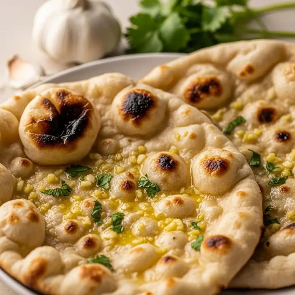 From the Tandoor's Heart: Fluffy Indian Garlic Naan (Lahsuni Naan)