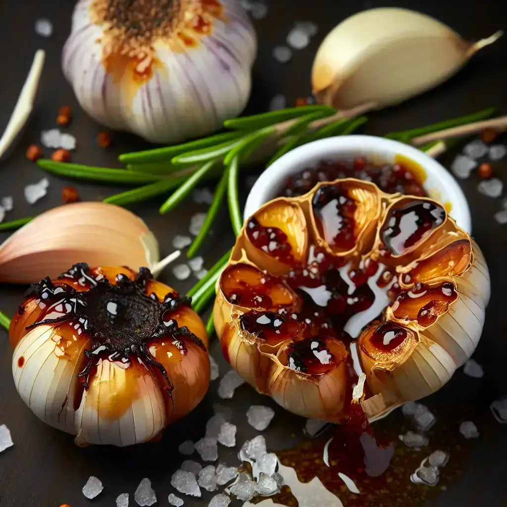 Aglio Arrosto al Balsamico: ajo italiano asado a fuego lento con romero