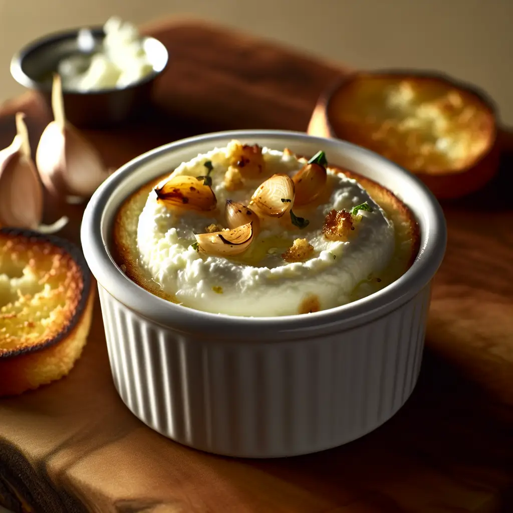 Запеченная рикотта с золотым чесноком и amp; Травы