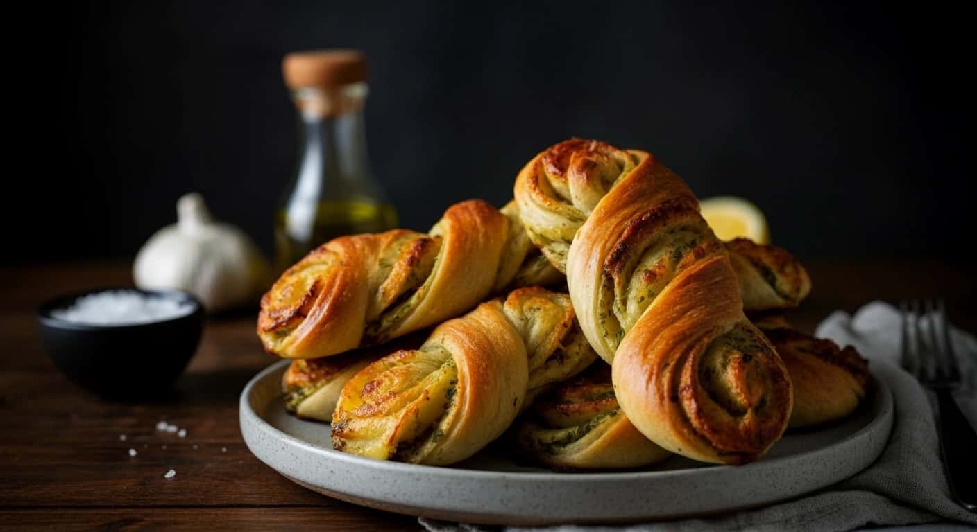 Danish Delight Savory Garlic and Herb Twists Hvidlogs Snurrer
