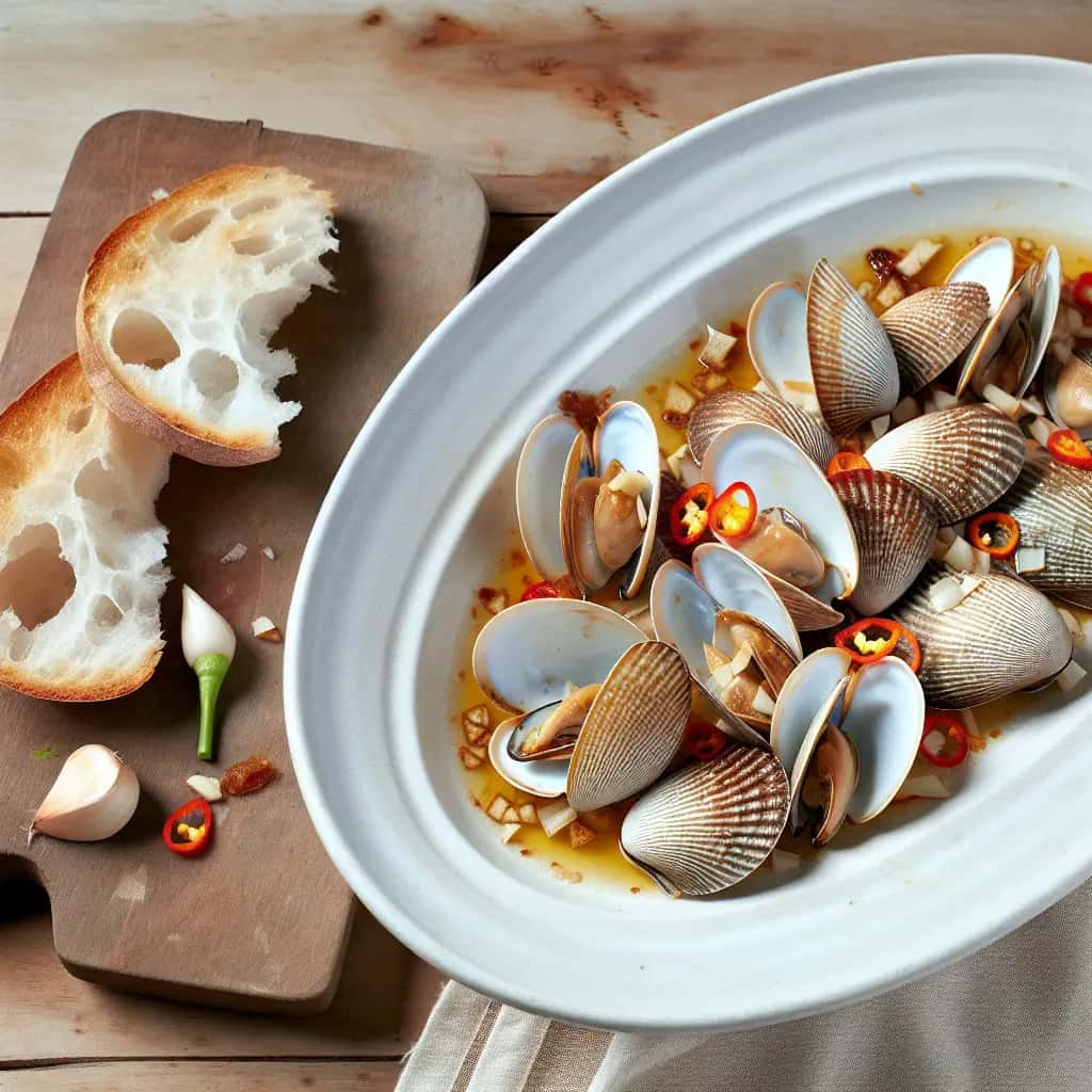 Sabrosas almejas navajas con mantequilla de ajo (Ốc Móng Tay Xào Bơ Tỏi)