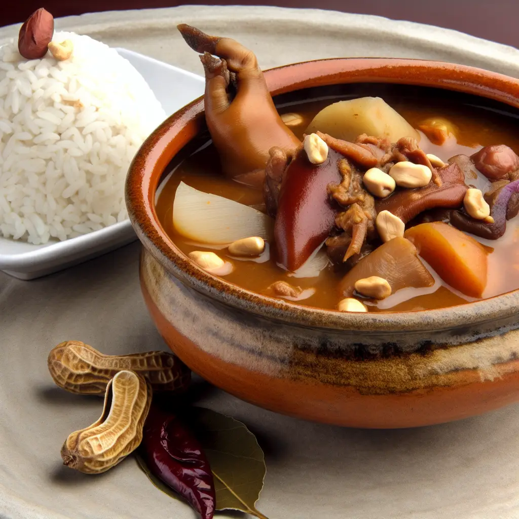 Из кухонь Лимы: сытная свинина и amp; Арахисовое рагу (Patita con Maní)