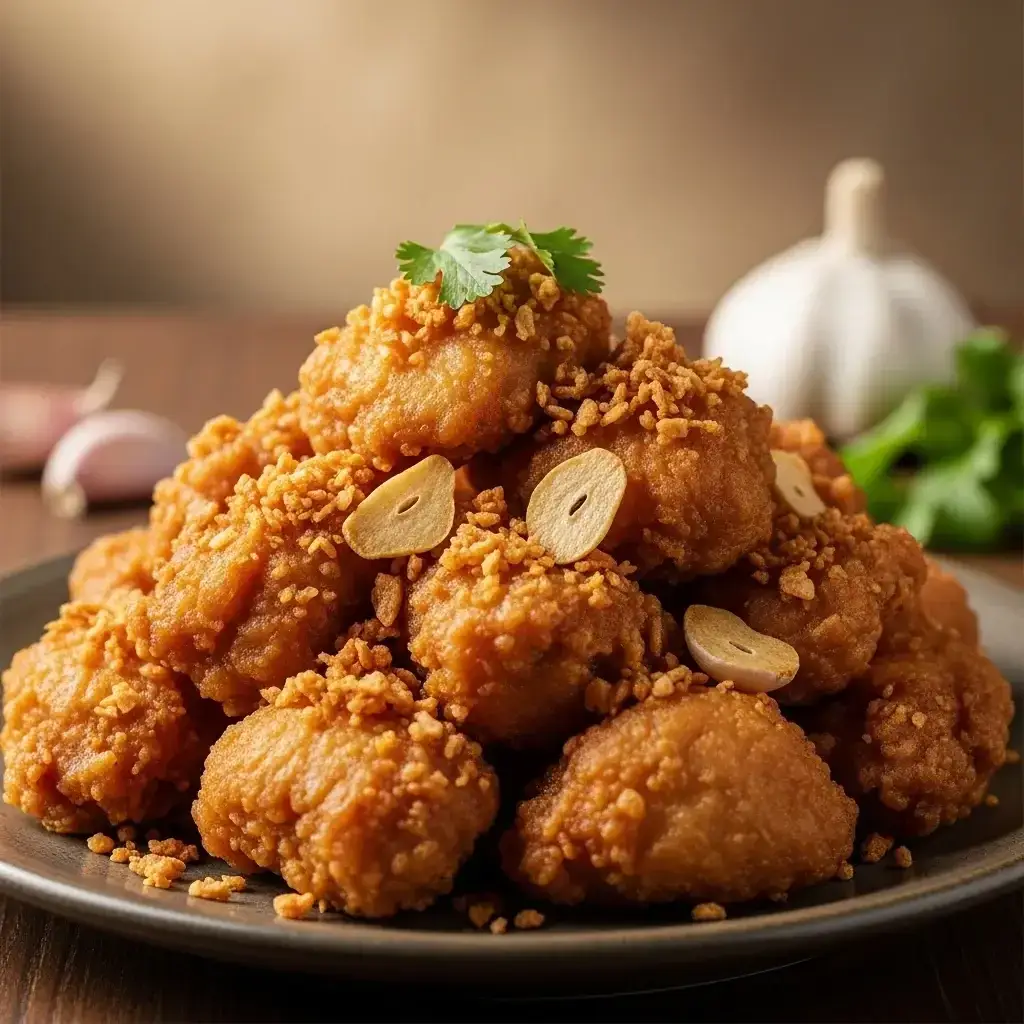 La sensación viral de Malasia: pollo frito crujiente con ajo (Ayam Goreng Bawang Putih)