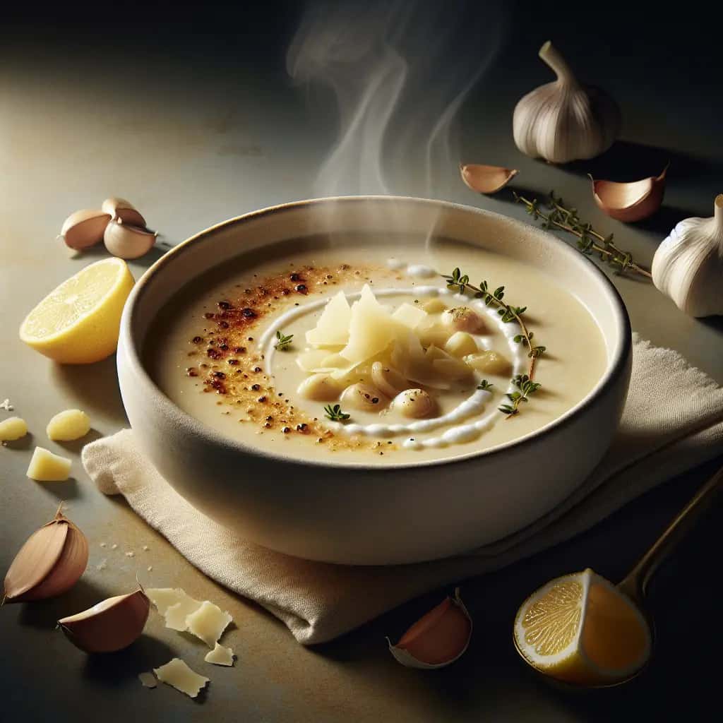 California Dreamin': sopa cremosa de ajo asado