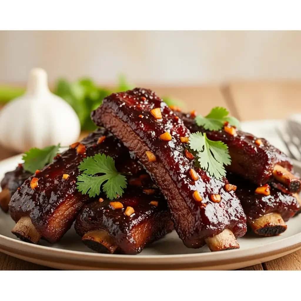 Un dulce y amp; Fiesta picante: tamarindo y salsa de México Costillas De Cerdo Glaseadas Con Ajo