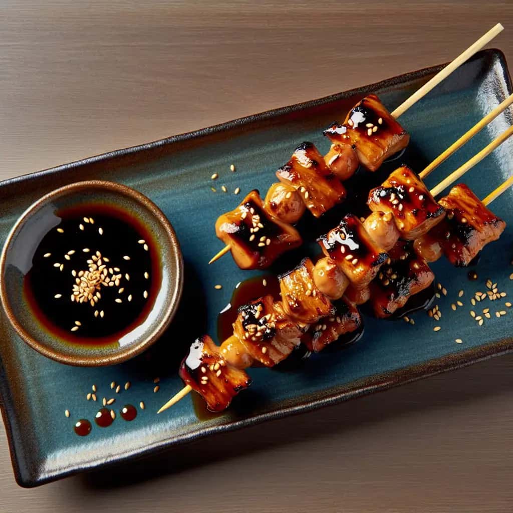 Brochetas de pollo teriyaki con ajo: un sabor de Japón