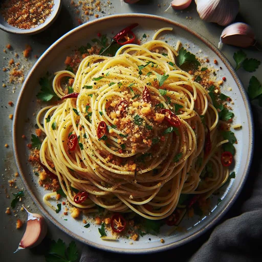 Spaghetti Aglio e Olio con un toque siciliano