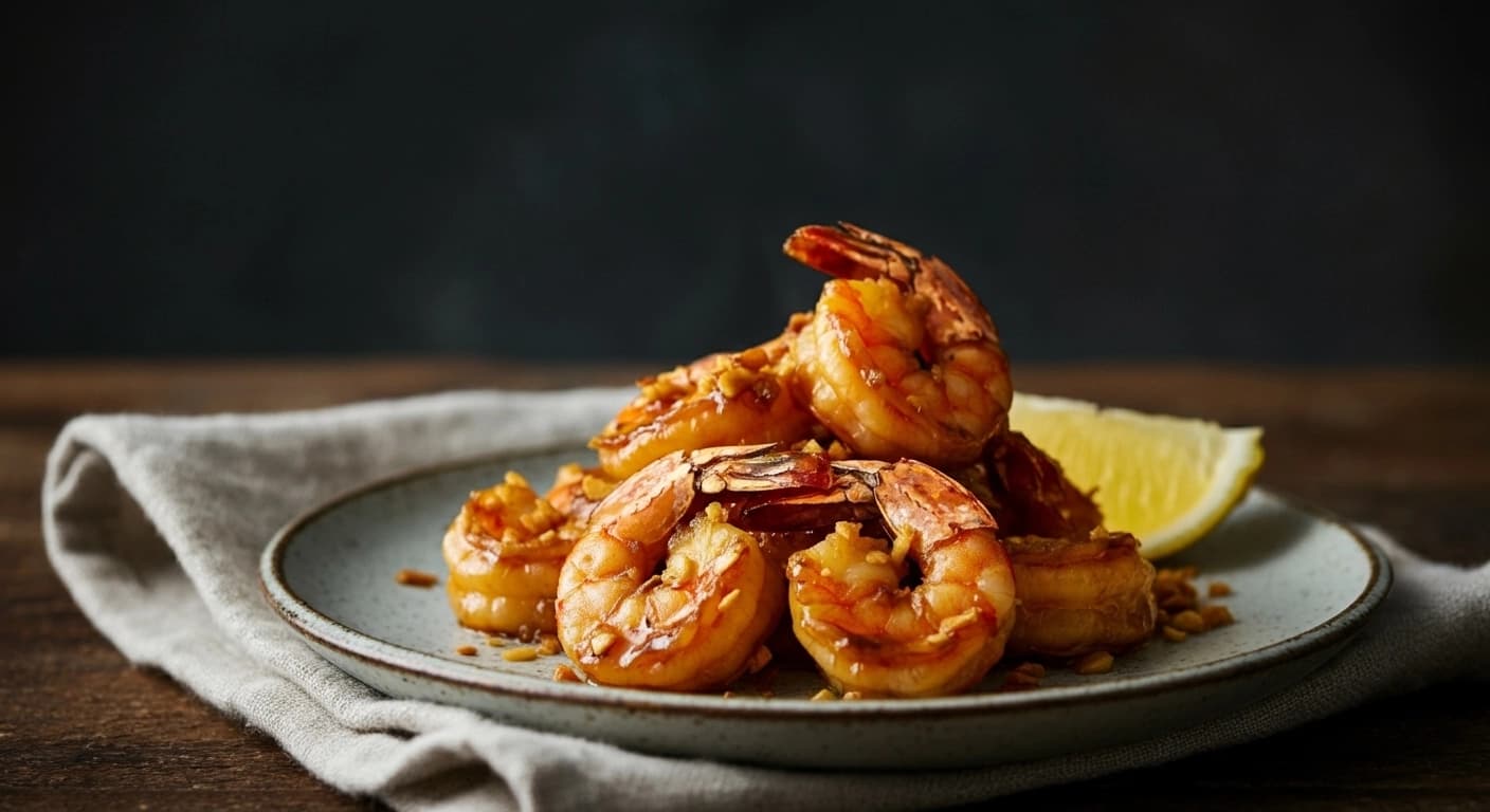 Delicia Indonesia: Gambas a la Miel y Ajo Dulces y Pegajosas