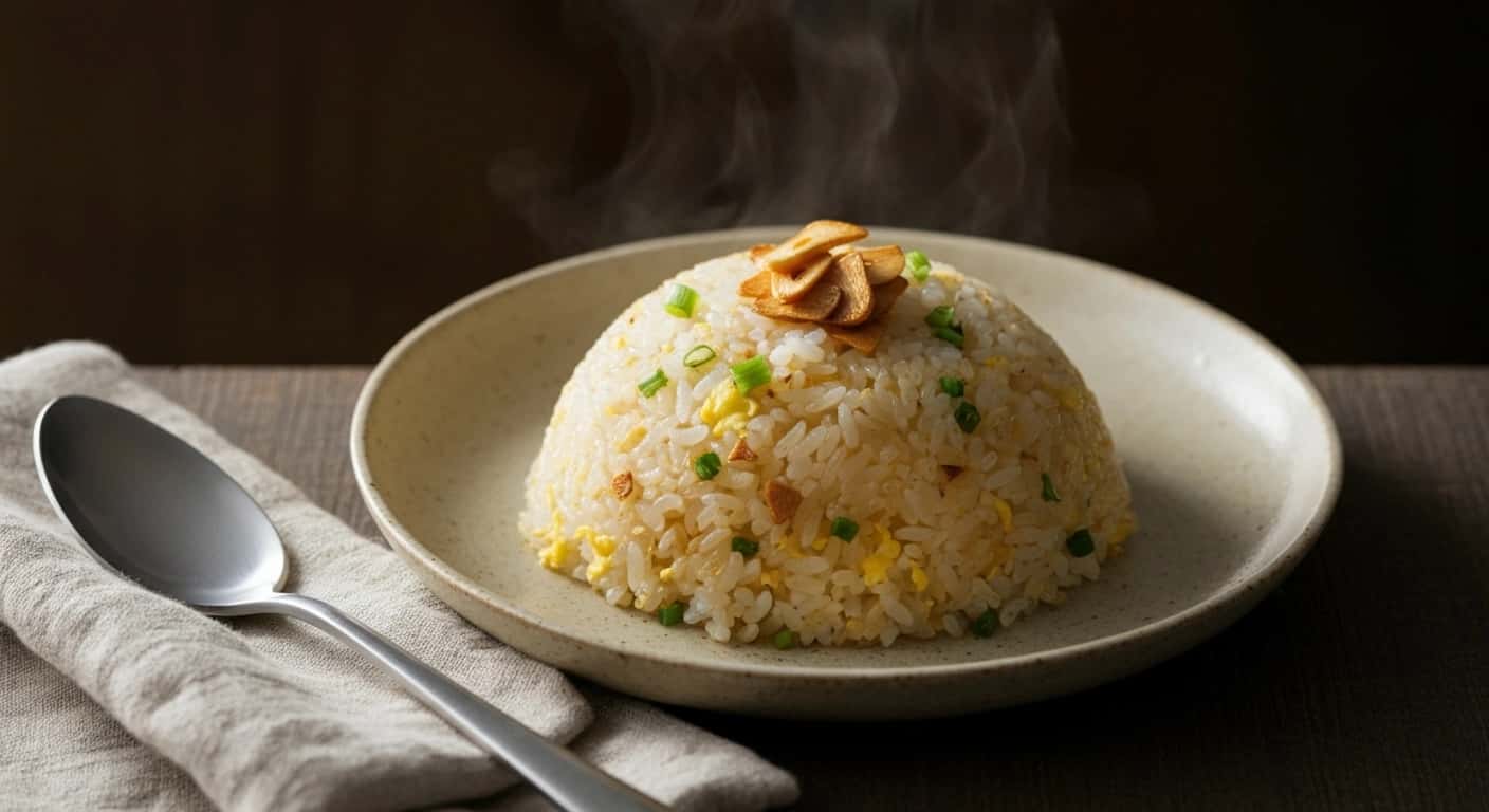Authentic Japanese Garlic Fried Rice (Teppanyaki-Style)