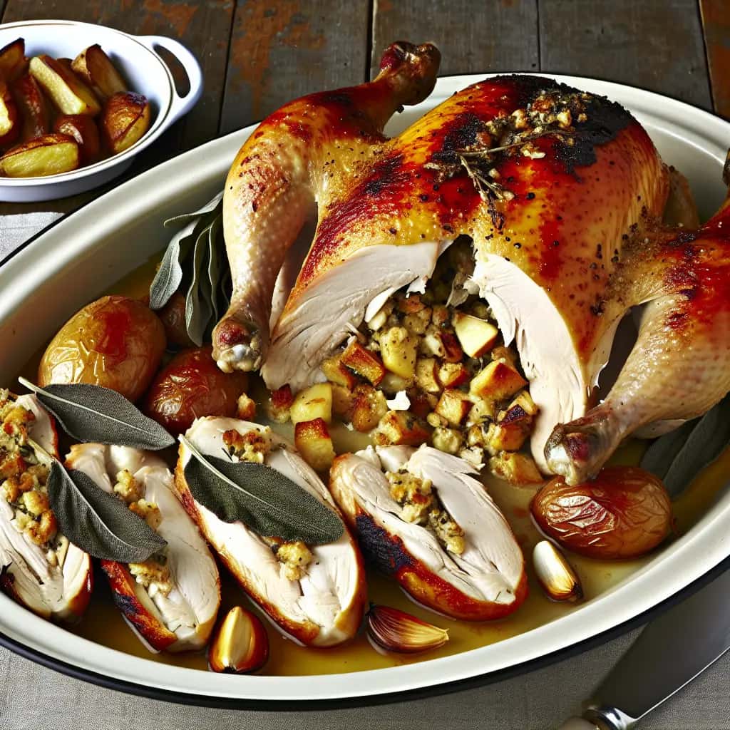 El secreto de Nonna: pollo asado italiano relleno de ajo