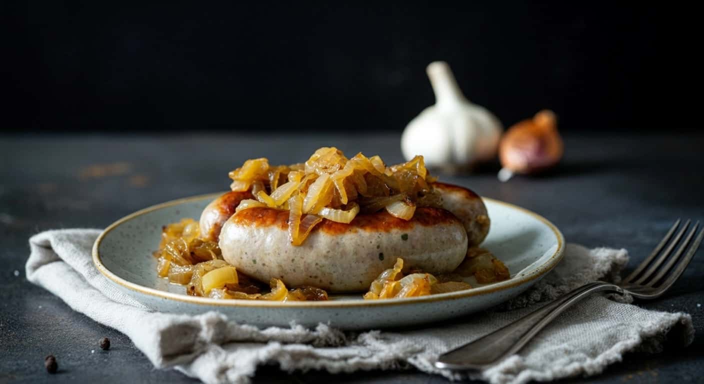 Polish Easter Delight Baked White Sausage with Garlic Onions