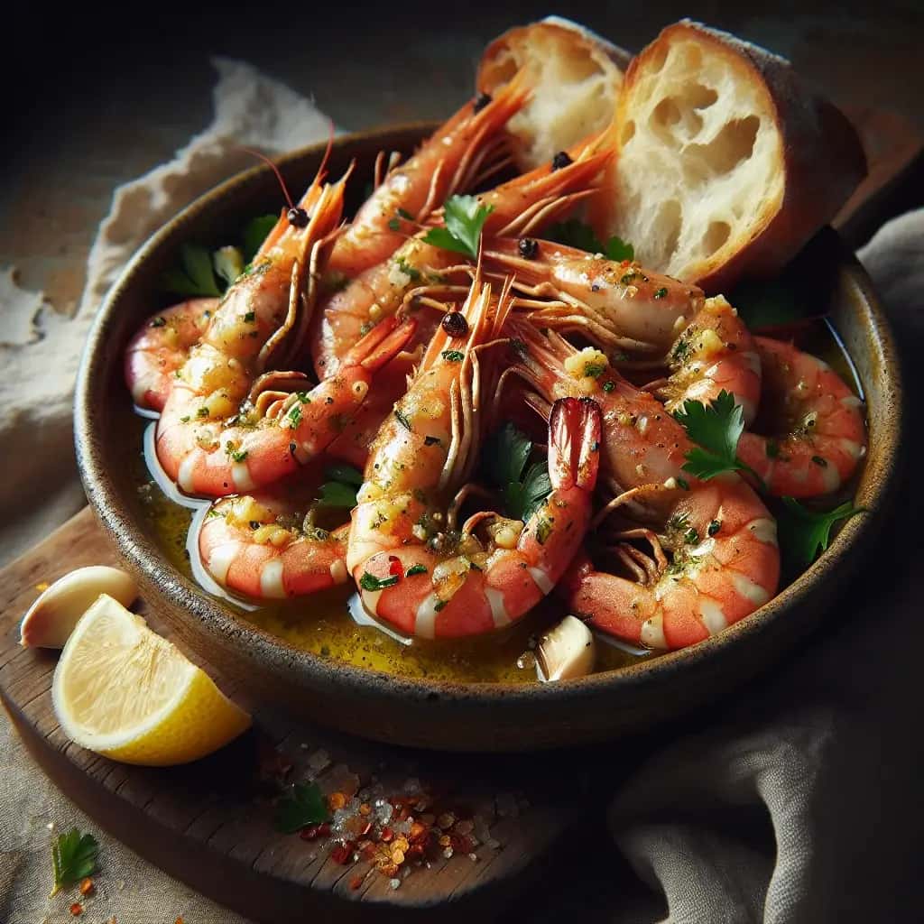 Gambas al ajillo con un toque picante