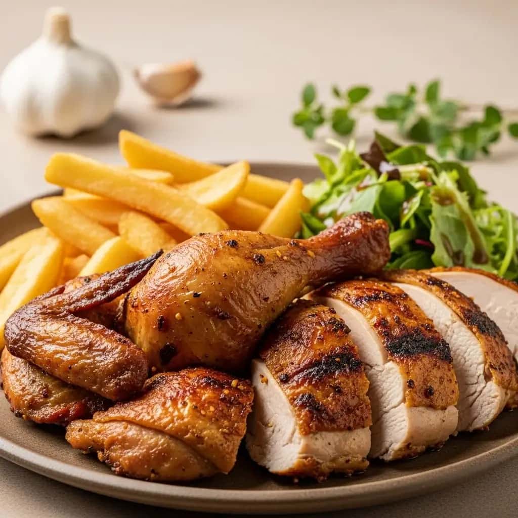 Lima's Smoky Secret: Peruvian Garlic-Roasted Chicken (Pollo a la Brasa)